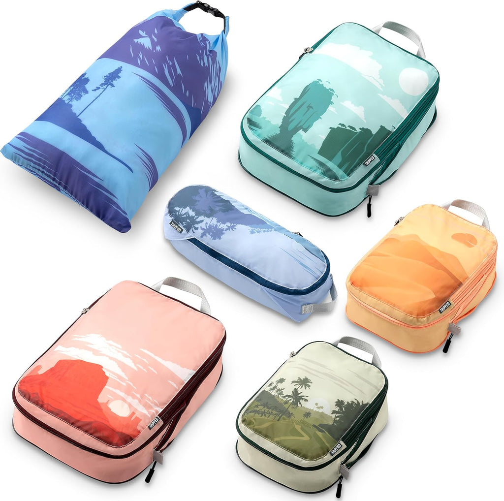 Compression Packing Cubes Set for Travel - Lightweight, Durable Clothes Organizer for Carry-On Luggage and Suitcases by