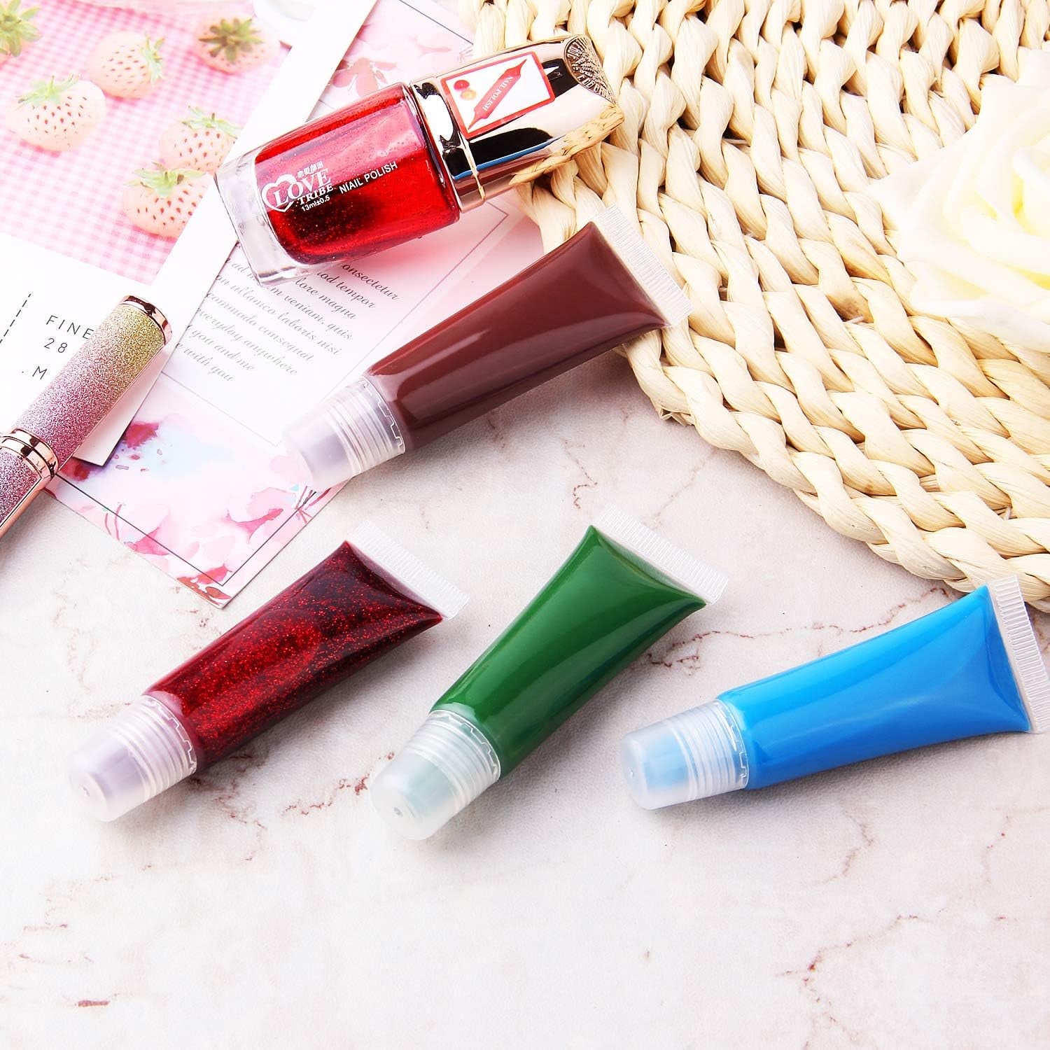 110Pcs 10Ml Empty Tubes Lip Empty Lip Gloss Containers for Lip Gloss Balm Cosmetic